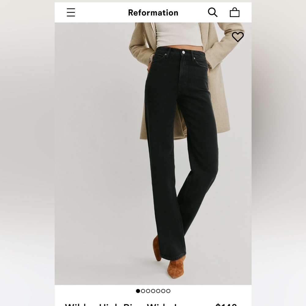 Reformation Wilder wide leg Jean Size 26 Seattle